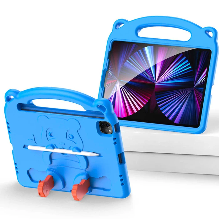 Dux Ducis Panda iPad Pro 11 (2018/2020/2021) iPad Air 4-5 Kılıf Çocuk Shockproof Standlı Taşınabilir-(5775) - Sarı