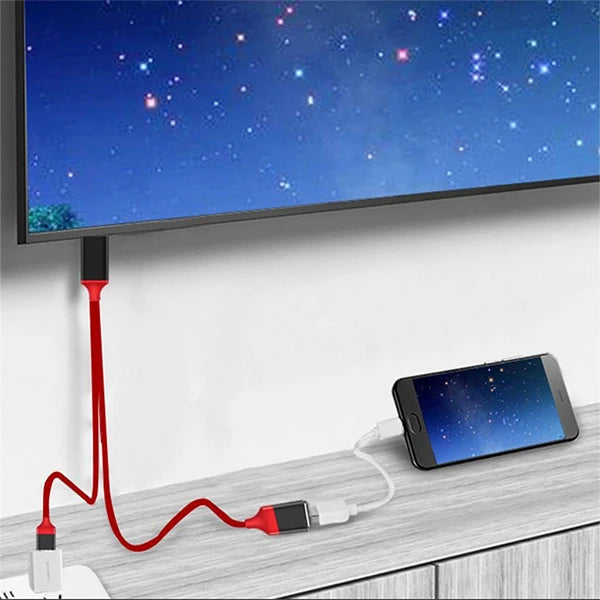 Ally Phone Usb HDTV Cable Lightning Type C hdmi kablosu-(5775) - Gri