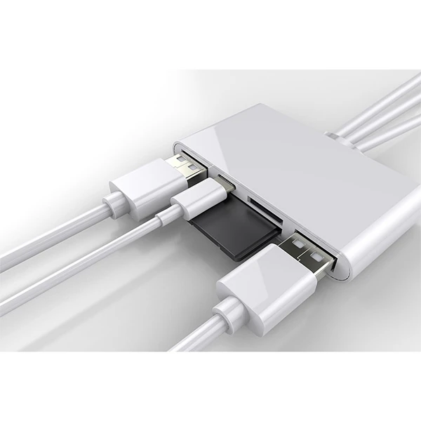 ALLY 3 İN1  İPhone+Usb C+ Usb A Kamera Okuyucu Kart Okuyucu-(5775) - Beyaz