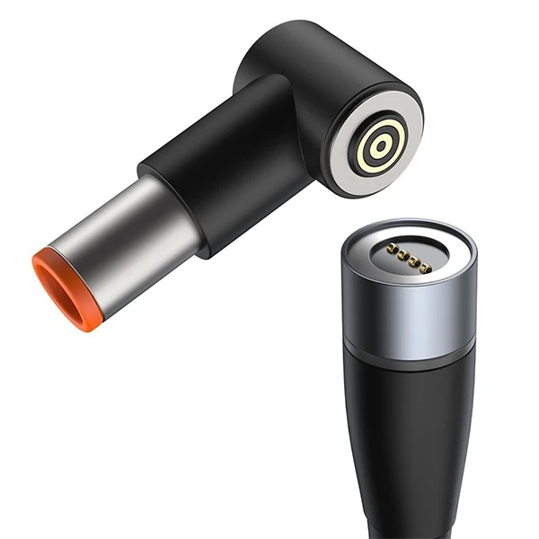 Baseus Zinc Manyetik Type-C to DC Round (79x55mm) Lenovo Laptop Şarj Kablosu 100W 2m-(5775) - Siyah