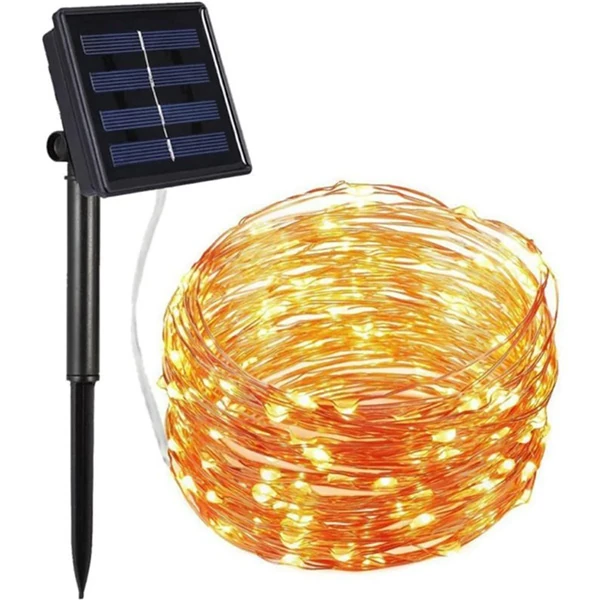 ALLY Solar Güneş Enerjili Dış Bahçe Aydınlatma Su Geçirmez Led 10M-(5775) - Sarı