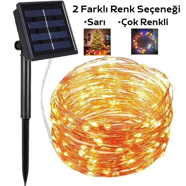 ALLY Solar Güneş Enerjili Dış Bahçe Aydınlatma Su Geçirmez Led 10M-(5775) - Sarı