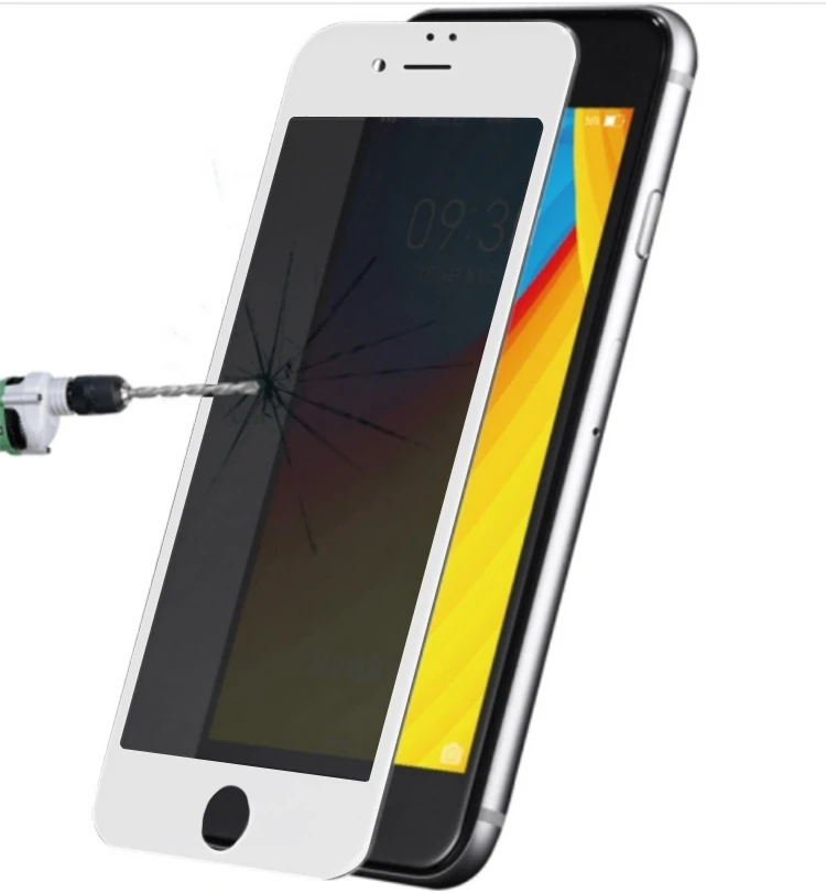 iPhone SE3-SE2 İPhone 8-7 3D Full Privacy Gizlilik Kırılmaz Cam Ekran Koruyucu-(5775) - Beyaz