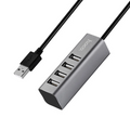 HOCO HB1 80cm Kablolu 4 Portlu USB Çoğaltıcı HUB Adaptör-(5775) - Füme