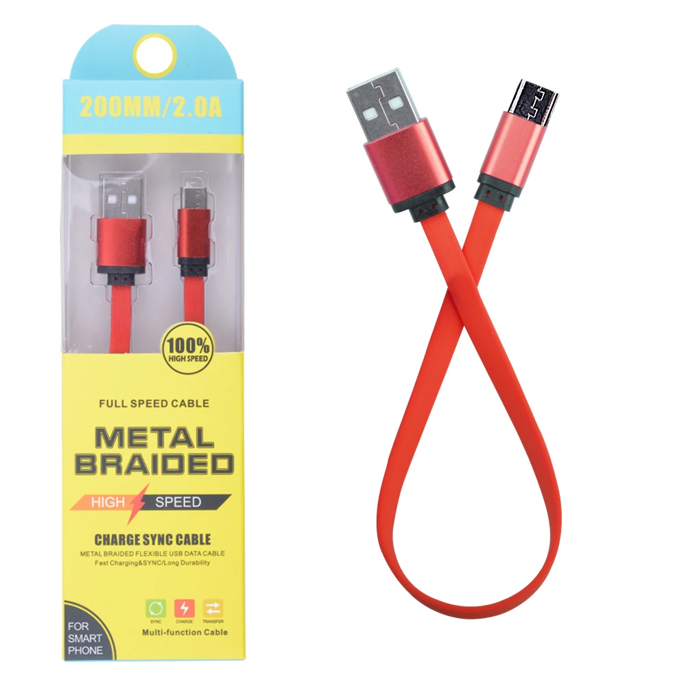 Android Micro 2a 20mm Kısa Yumuşak Dokulu Renkli Usb Kablo-(5775) - Gold