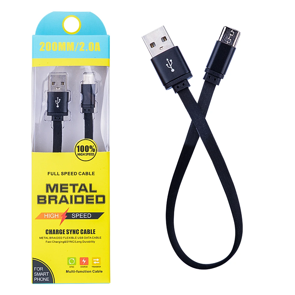 Android Micro 2a 20mm Kısa Yumuşak Dokulu Renkli Usb Kablo-(5775) - Gold