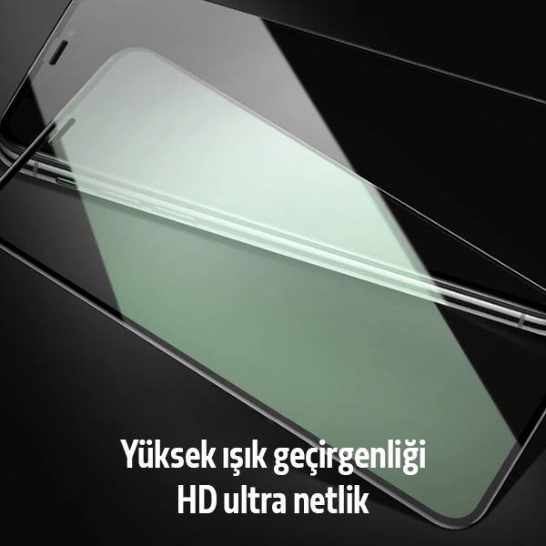 ALLY İPhone 11 Pro Max Anti -Blue Green Light Göz Korumalı Tempered Full Ekran Koruyucu-(5775) - Siyah