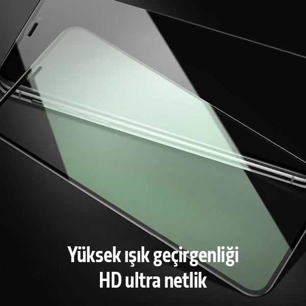 ALLY İPhone 11 Pro Max Anti -Blue Green Light Göz Korumalı Tempered Full Ekran Koruyucu-(5775) - Siyah