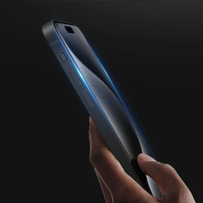 Dux Ducis iPhone 15 Pro Max Full Kaplama Tempered Cam Ekran Koruyucu-(5775) - Siyah