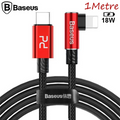 Baseus MVP Elbow Type-C to iPhone PD 18W Hızlı Şarj Usb Kablo 1metre-(5775) - Siyah-Kırmızı