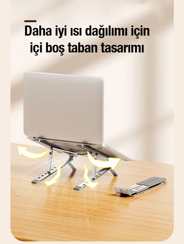 ALLY MC N3-2 Katlanabilir Metal Masaüstü Laptop Standı-(5775) - Gri