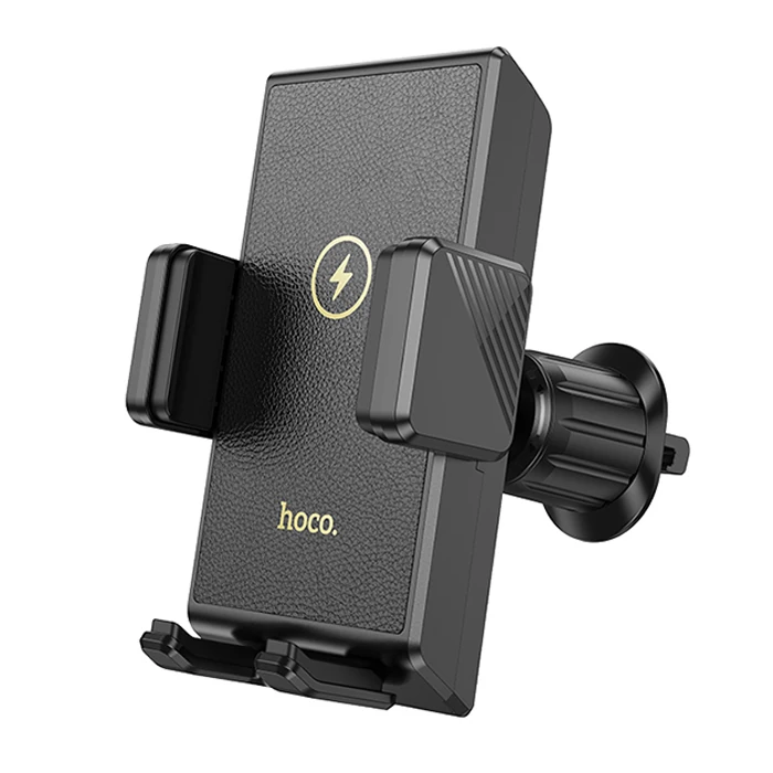 Hoco HW21 Klima Havalandırma Bölmesi Wireless Kablosuz Şarj Araç Telefon Tutucu-(5775) - Siyah