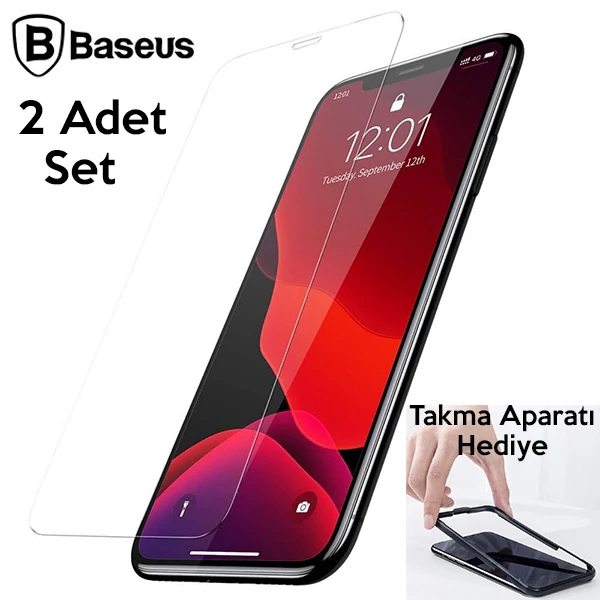 Baseus İPhone 11 Pro- X-XS 0.3mm Ful Tempered Cam Ekran Koruyucu 2 Adet Set-(5775) - Şeffaf 2