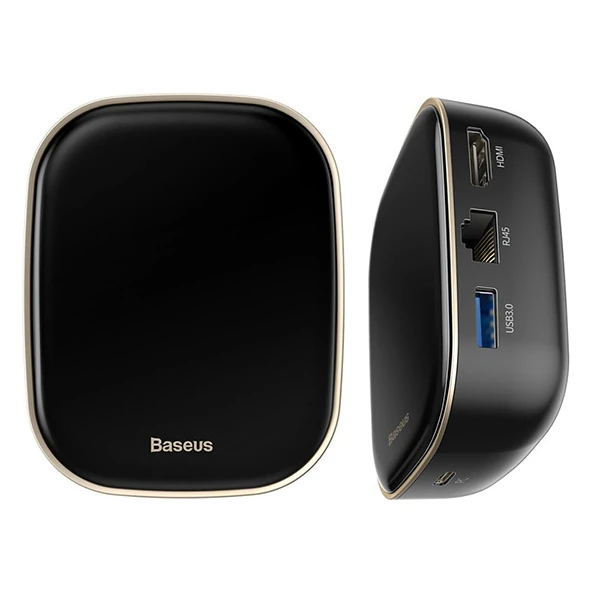 Baseus 6in1 USB Type C Çok Fonksiyonlu HUB B 3.0RJ45HDMISDmicro SD)  60W-(5775) - Beyaz