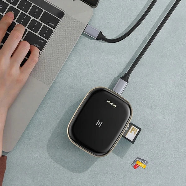 Baseus 6in1 USB Type C Çok Fonksiyonlu HUB B 3.0RJ45HDMISDmicro SD)  60W-(5775) - Beyaz