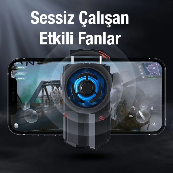 MEMO DL-A5 Cep Telefonu Soğutma Fanı Gamer Oyuncu Radyatör Soğutucu-(5775) - Siyah