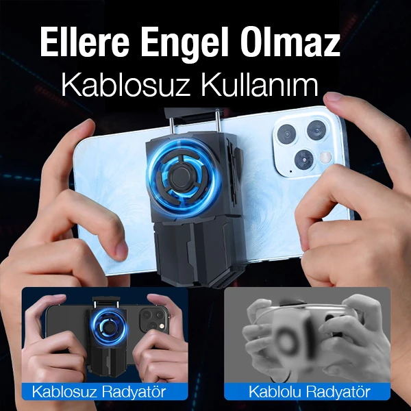 MEMO DL-A5 Cep Telefonu Soğutma Fanı Gamer Oyuncu Radyatör Soğutucu-(5775) - Siyah