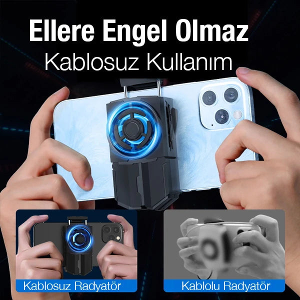 MEMO DL-A5 Cep Telefonu Soğutma Fanı Gamer Oyuncu Radyatör Soğutucu-(5775) - Siyah