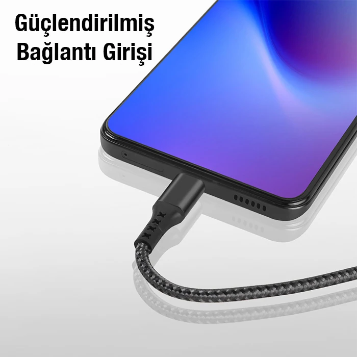 ALLY 1mt 27W Type-C To iPhone Lightning Süper Hızlı Data ve Şarj Kablosu Akım ve Isı Korumalı Halat-(5775) - Siyah