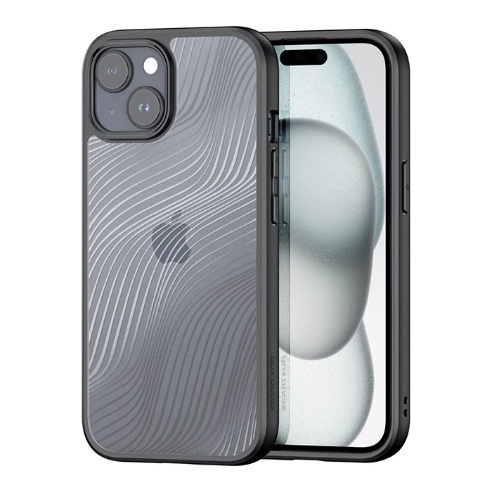 Dux Ducis iPhone 15 Aimo Series Premium Buzlu Sert PC-TPU Kılıf-(5775) - Siyah
