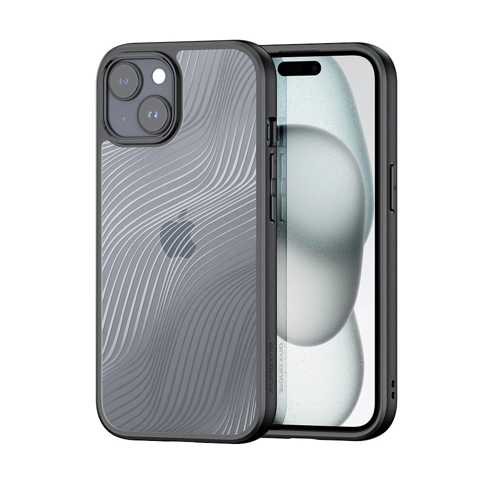 Dux Ducis iPhone 15 Aimo Series Premium Buzlu Sert PC-TPU Kılıf-(5775) - Siyah