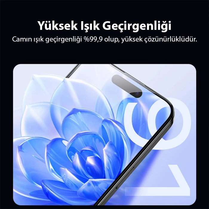 Ally iPhone 15 Pro Max Full Hd Kırılmaz Cam Ekran Koruyucu-(5775) - Şeffaf 2