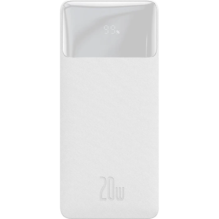 Baseus Bipow 20W Hızlı Şarj 10000 mAh LED Göstergeli Powerbank-(5775) - Beyaz