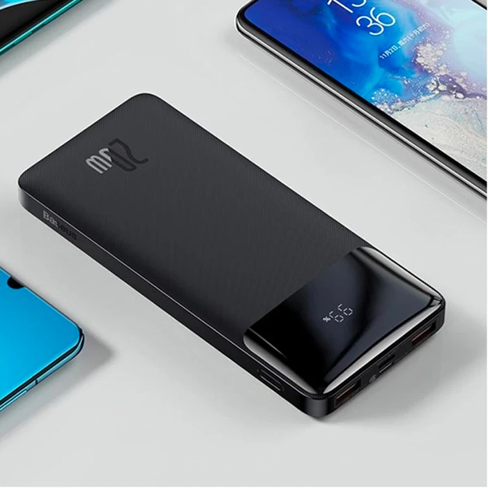 Baseus Bipow 20W Hızlı Şarj 10000 mAh LED Göstergeli Powerbank-(5775) - Beyaz