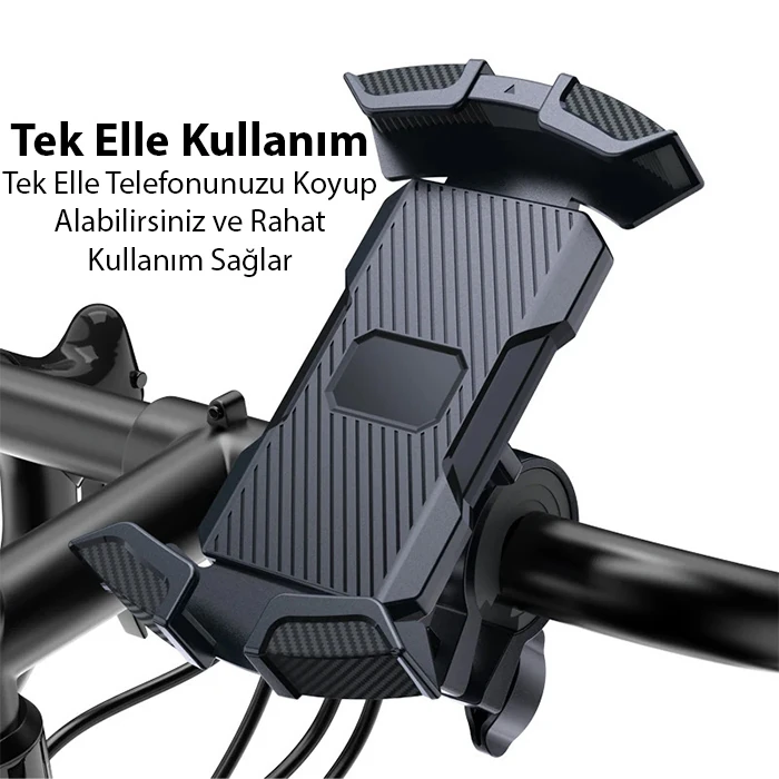 ALLY K20 Motor ve Bisiklet Gidonu İçin Telefon Tutucu-(5775) - Siyah