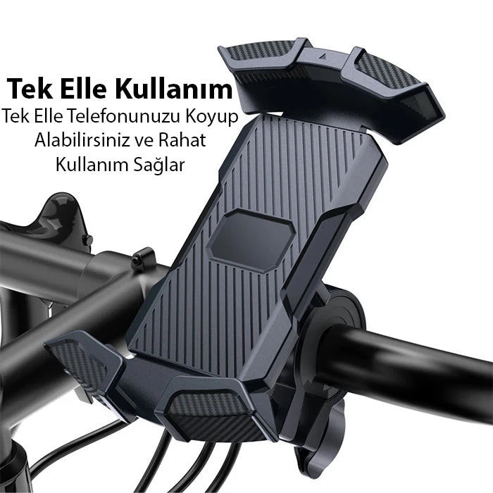 ALLY K20 Motor ve Bisiklet Gidonu İçin Telefon Tutucu-(5775) - Siyah