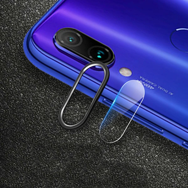 Xiaom Redmi Note 7 Kamera Koruma Metal Lens+ Kırılmaz Cam Set-(5775) - Pembe