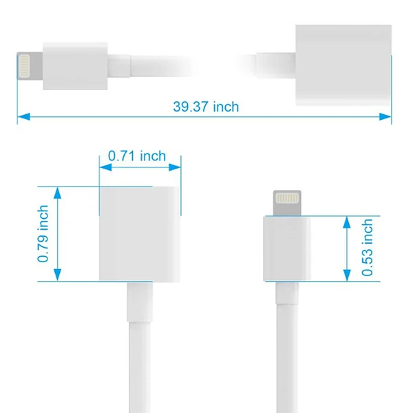 Ally Apple İPhone Lightning Uzatma Kablosu 1 Metre-(5775) - Siyah