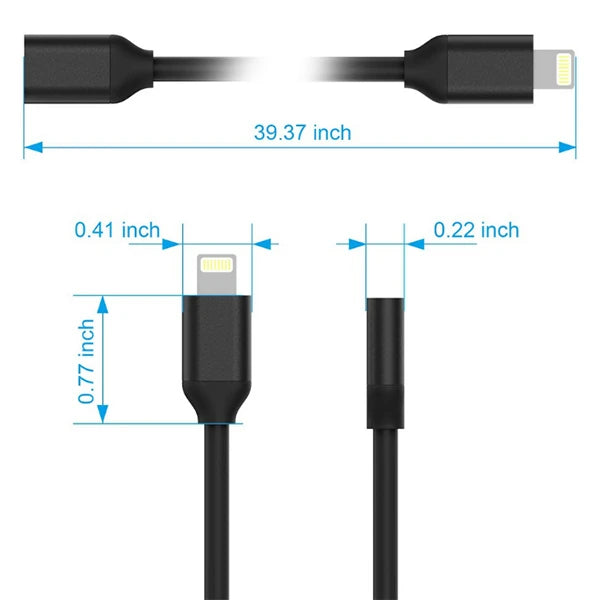 Ally Apple İPhone Lightning Uzatma Kablosu 1 Metre-(5775) - Siyah