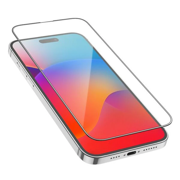 HOCO iPhone 15 Full HD Tempered Kırılmaz Cam Ekran Koruyucu 10 Adet set-(5775) - Şeffaf 2