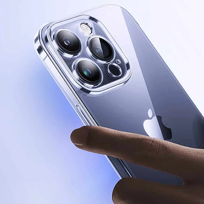 Baseus iPhone 15 Plus Schott Serisi Şeffaf Silikon Kılıf + Tempered Ekran Koruyucu Set-(5775) - Şeffaf 2