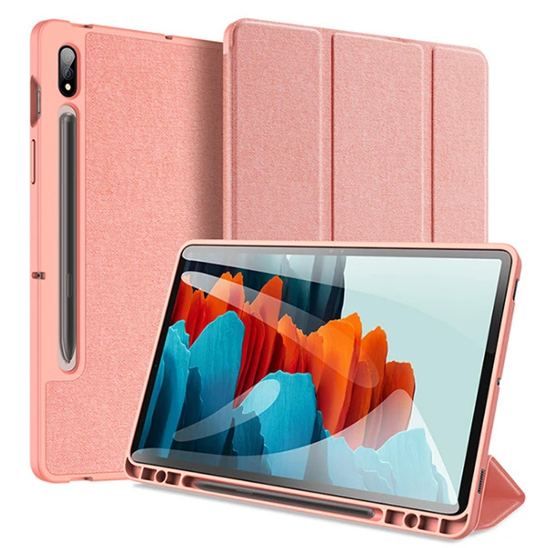 Dux Ducis Galaxy Tab S8 Plus (X800/X806) S7FE (T730/T736B) S7 Plus (T970/T976B) Kılıf Domo Series-(5775) - Pembe