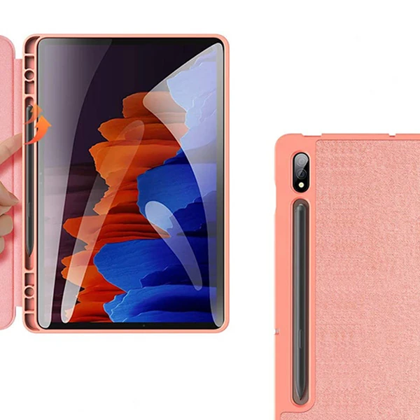 Dux Ducis Galaxy Tab S8 Plus (X800/X806) S7FE (T730/T736B) S7 Plus (T970/T976B) Kılıf Domo Series-(5775) - Pembe