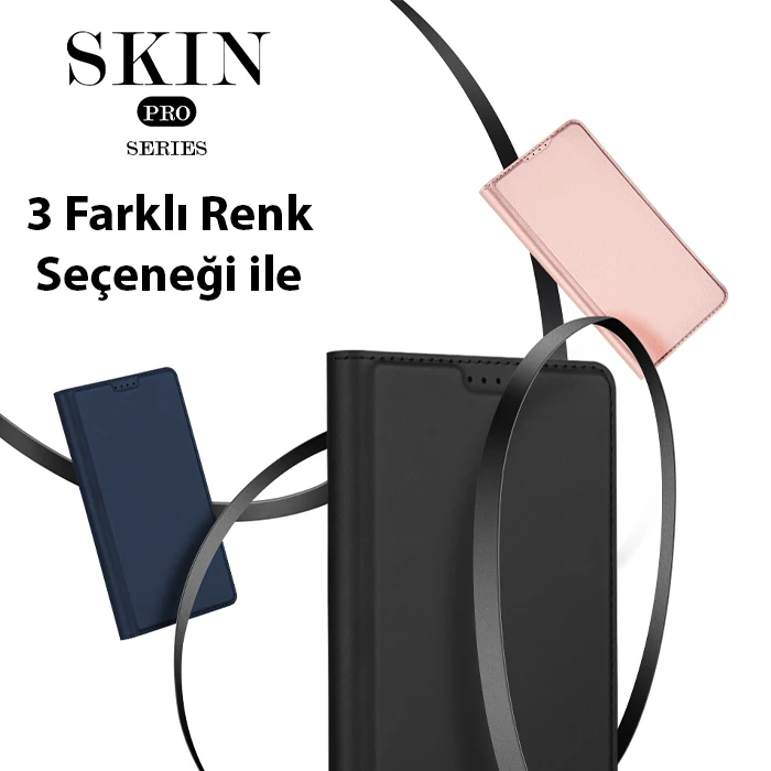 Dux Ducis SM Galaxy S23 Plus Kılıf Skin Pro Series Flip Cover Kapaklı Kılıf-(5775) - Lacivert