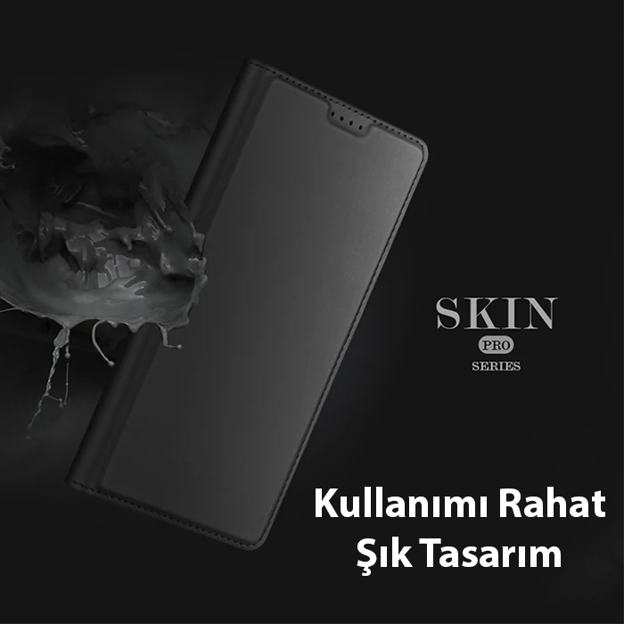 Dux Ducis SM Galaxy S23 Plus Kılıf Skin Pro Series Flip Cover Kapaklı Kılıf-(5775) - Lacivert