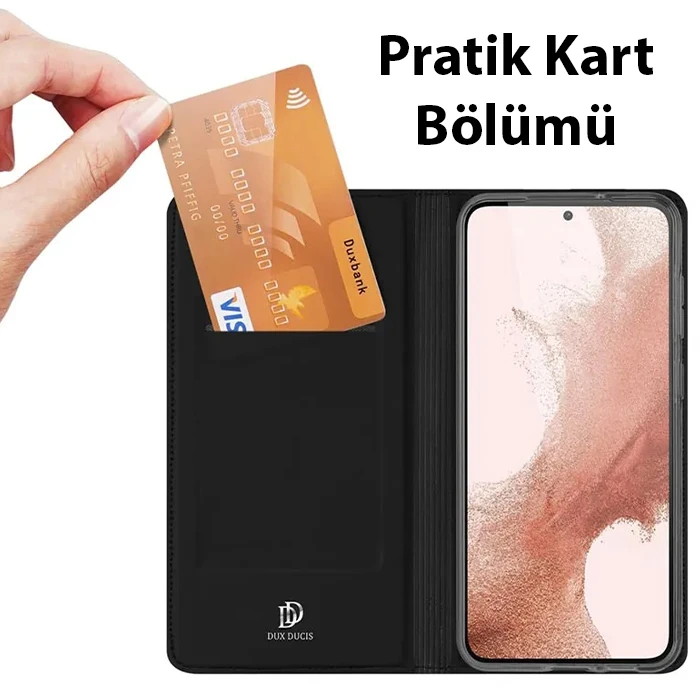 Dux Ducis SM Galaxy S23 Plus Kılıf Skin Pro Series Flip Cover Kapaklı Kılıf-(5775) - Lacivert