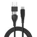 ALLY 2in1 USB Type C To PD Kablosu+USB Kablo-(5775) - Siyah