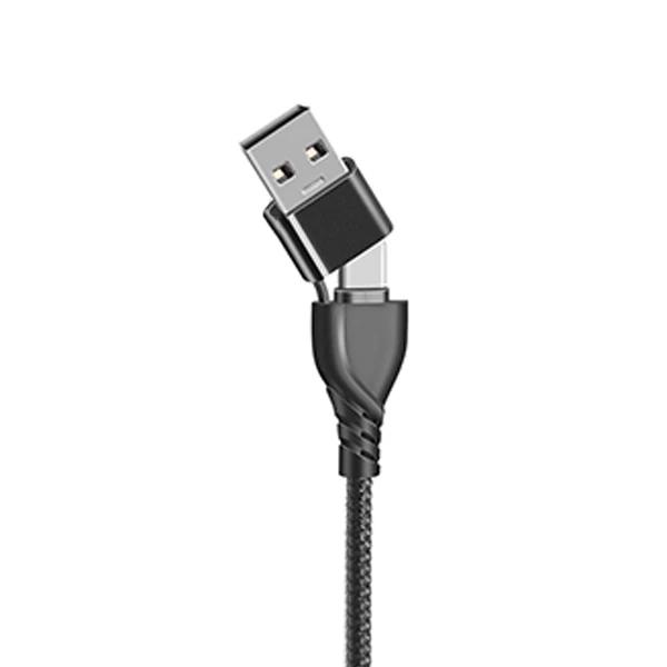 ALLY 2in1 USB Type C To PD Kablosu+USB Kablo-(5775) - Siyah
