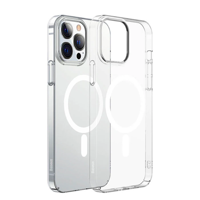 Baseus Crystal iPhone 13 Pro Magsafe Silikon Kılıf + Tempered Ekran Koruyucu Set-(5775) - Şeffaf 2