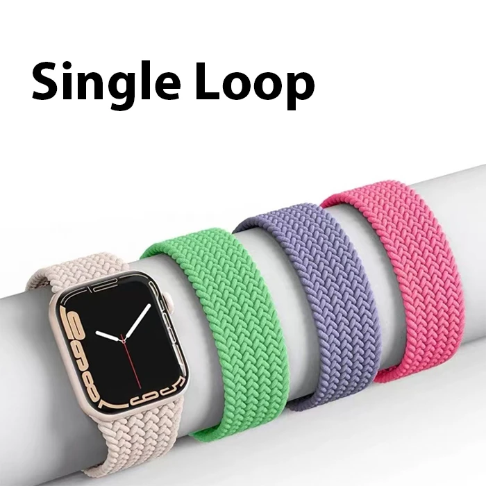 Ally Apple Watch 7-8 41mm 6-5-4 40mm Single loop Plastik Kayış Kordon 3-2-1 38mm-(5775) - Mor