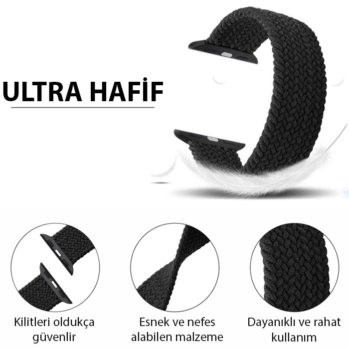 Ally Apple Watch 7-8 41mm 6-5-4 40mm Single loop Plastik Kayış Kordon 3-2-1 38mm-(5775) - Pembe