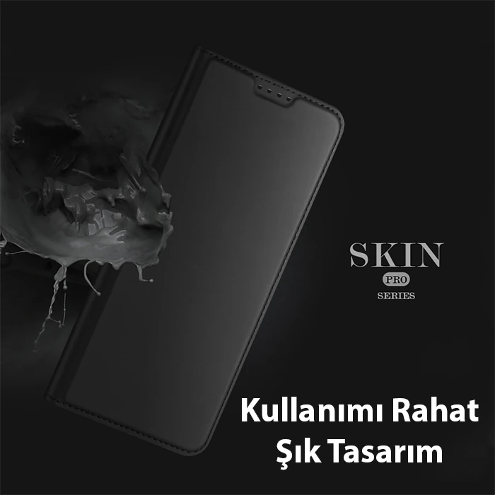 Dux Ducis Xiaomi Poco X5 Pro 5G Kılıf Skin Pro Series Flip Cover Kapaklı Kılıf-(5775) - Lacivert