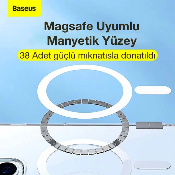 Baseus Crystal iPhone 12 Pro Max Kılıf Magsafe Uyumlu Manyetik Kılıf-(5775) - Şeffaf 2