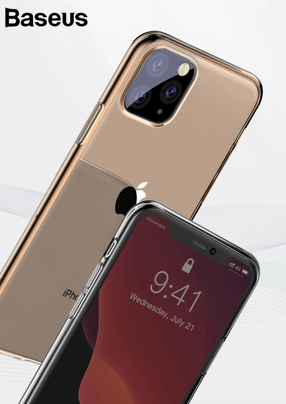 Baseus Simplicity Series iPhone 11 Pro Max 6.5 Kılıf Şeffaf Gel Silikon Kılıf-(5775) - Şeffaf 2