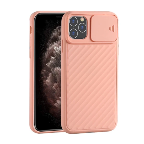 Ally İPhone 11 Pro 5.8 Kılıf Kamera Kapatan koruyucu Sürgülü Kılıf-(5775) - Kırmızı