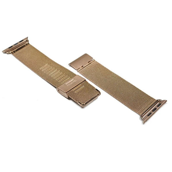 Ally Apple Watch 7-8 41mm 6-5-4 40mm Kayış Kordon Milano Metal Klasik Kopça 3-2-1 38mm-(5775) - Şampanya Rengi